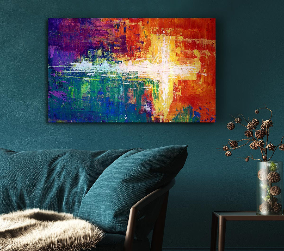 Picture of Rainbow Cross Canvas Print Wall Art