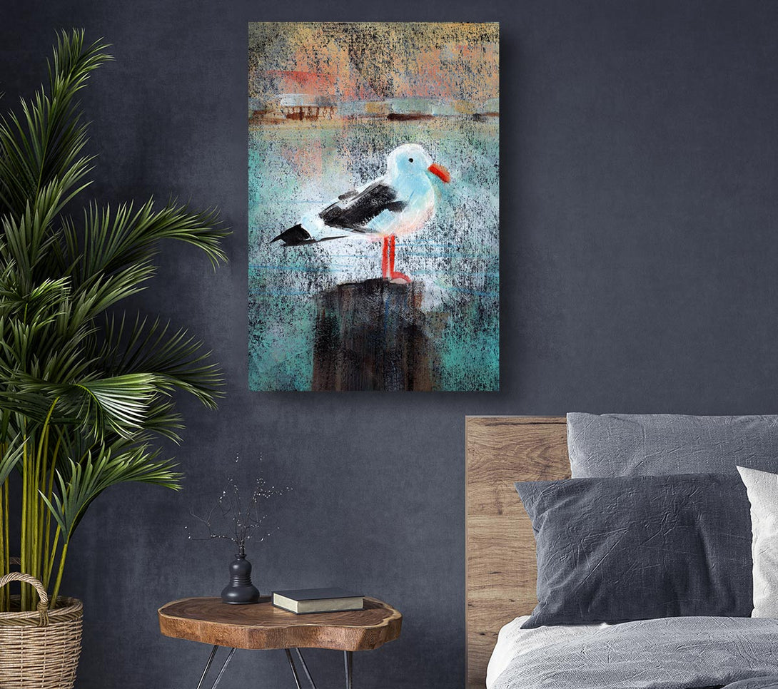 Picture of Seagull Perch Canvas Print Wall Art