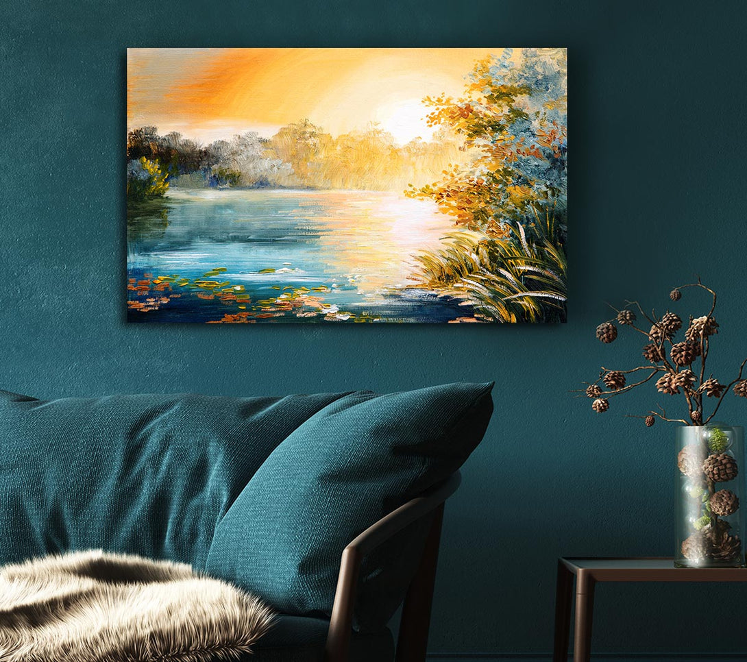 Picture of Sunset Water Glow Canvas Print Wall Art