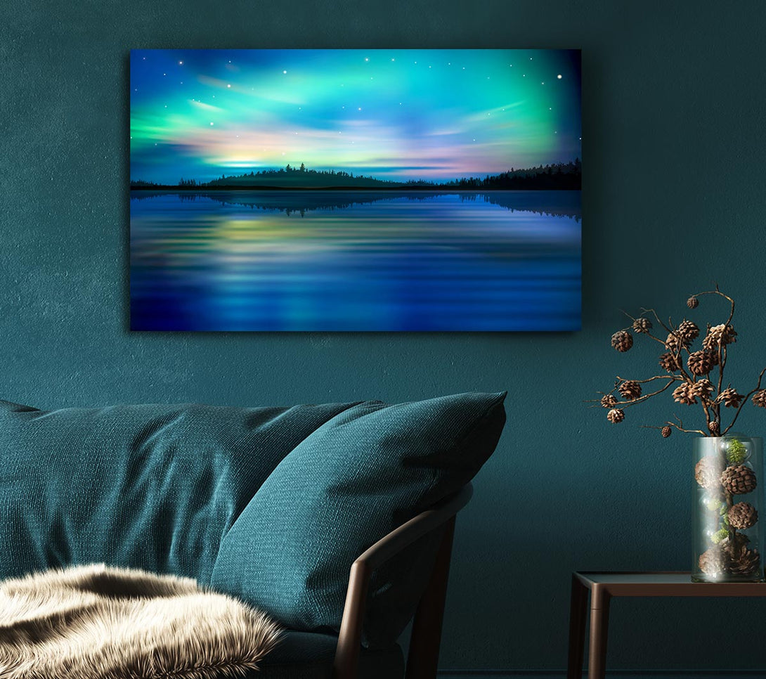 Picture of Northern Lights Lake Dream Canvas Print Wall Art