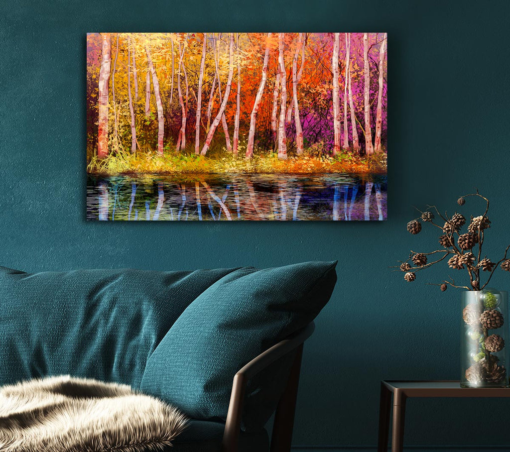 Picture of Rainbow Trees Canvas Print Wall Art