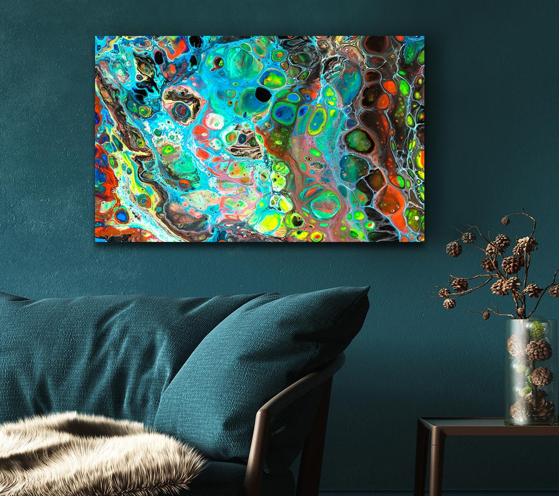  A Canvas Print of Neon Splash oil paints Canvas Art