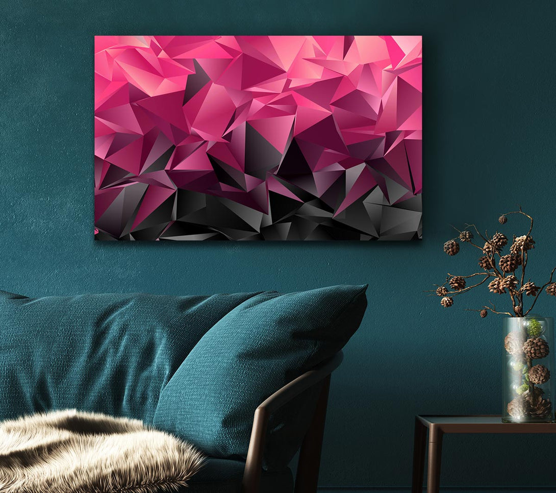 Picture of Pink and grey Diagonals Canvas Print Wall Art