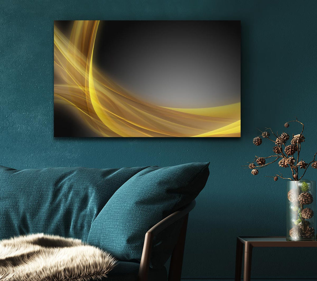 Picture of Yellow swirls through the gradients Canvas Print Wall Art