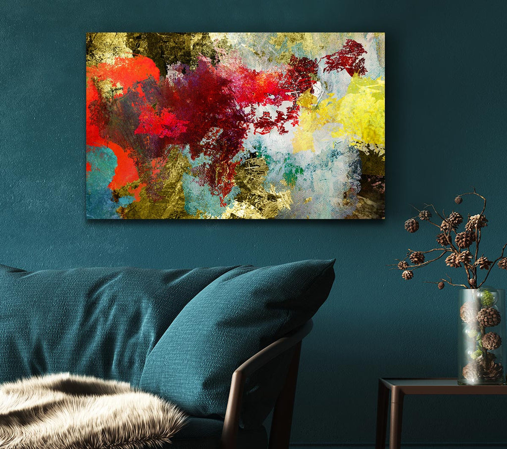 Picture of Abstract World grunge map Canvas Print Wall Art
