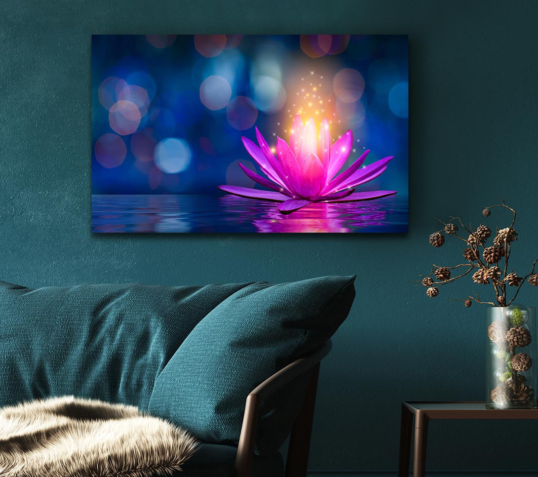  A Canvas Print of Spores of light from a lilly Canvas Wall Art