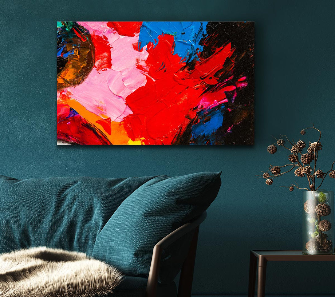 Picture of splashes of acrylic paint Canvas Print Wall Art