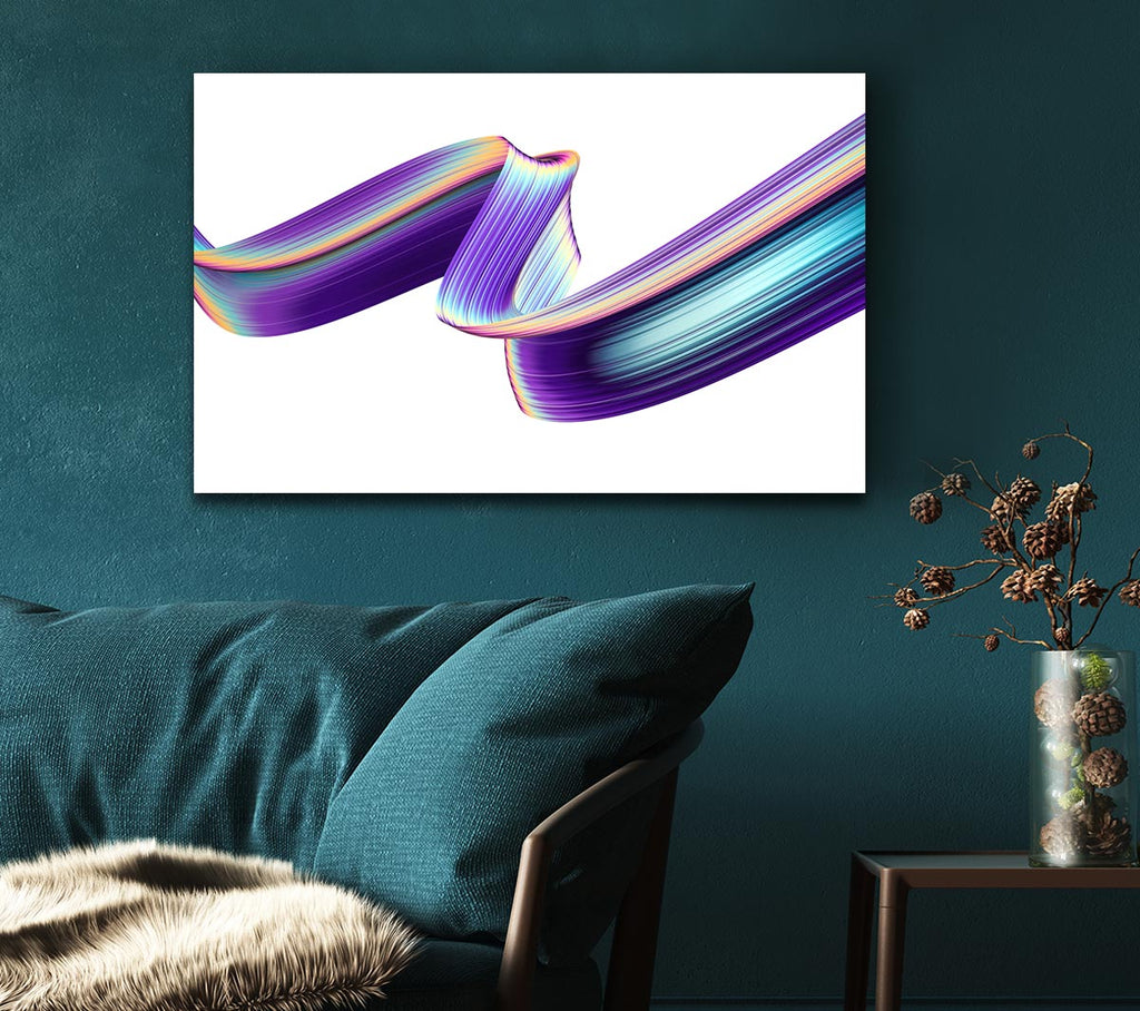 Picture of Ribbon of purple neon light Canvas Print Wall Art