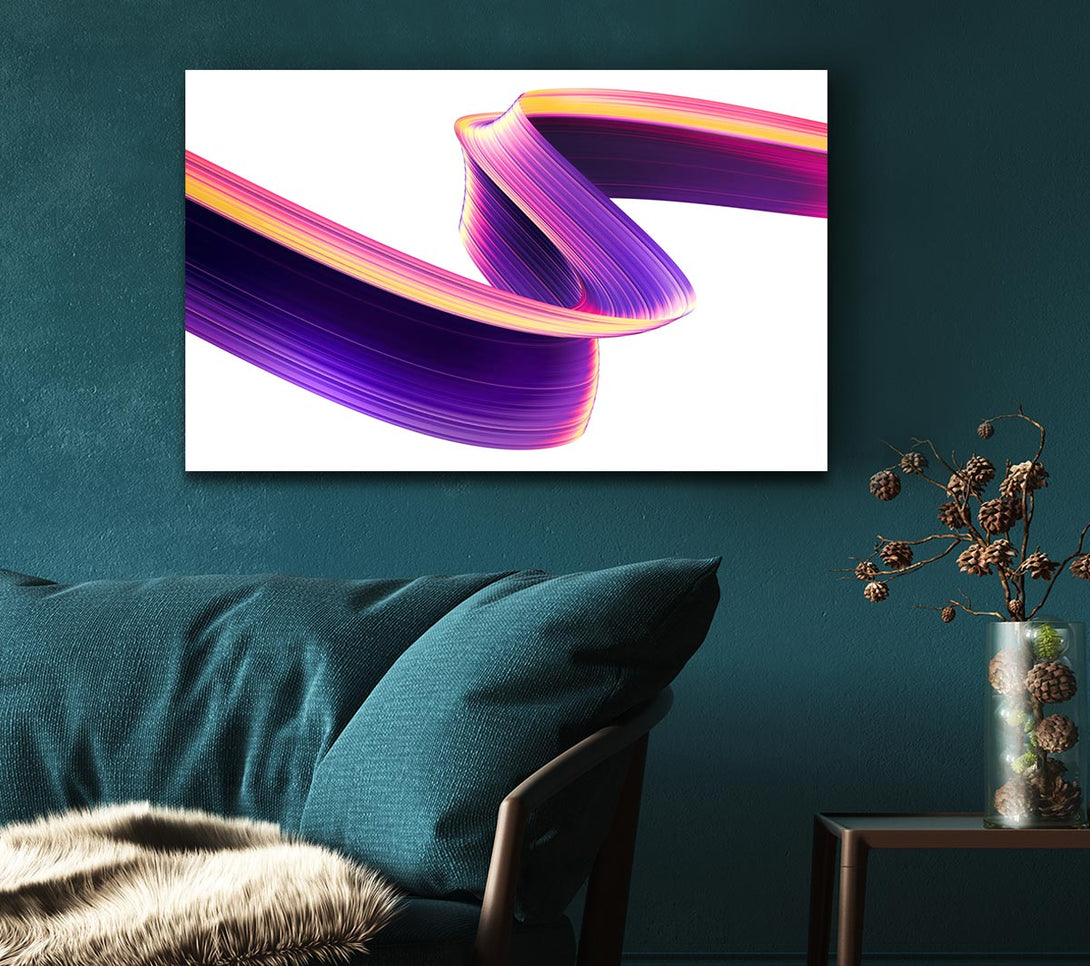 Picture of Purple Ribbon swirl Canvas Print Wall Art