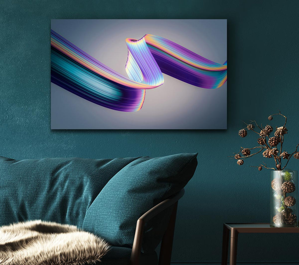 Picture of Neon coloured Ribbon Canvas Print Wall Art