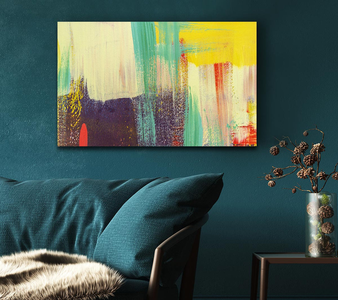 Picture of Thick coloured brush strokes Canvas Print Wall Art