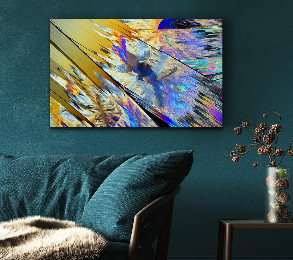 Picture of Neon Burnt Fractured colours Canvas Print Wall Art