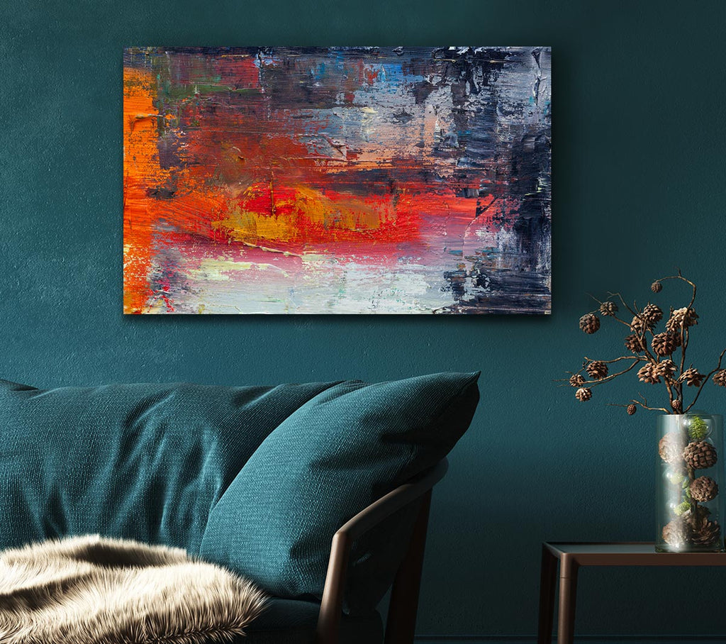 Picture of textured Paints colours and darks Canvas Print Wall Art