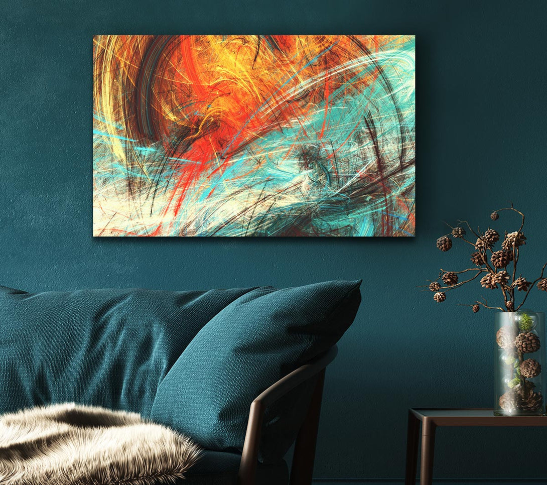Picture of Fire and Ice explosion Canvas Print Wall Art