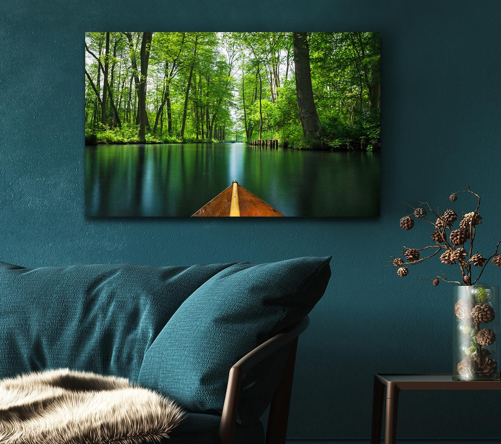 Picture of Sitting on a row boat journey Canvas Print Wall Art