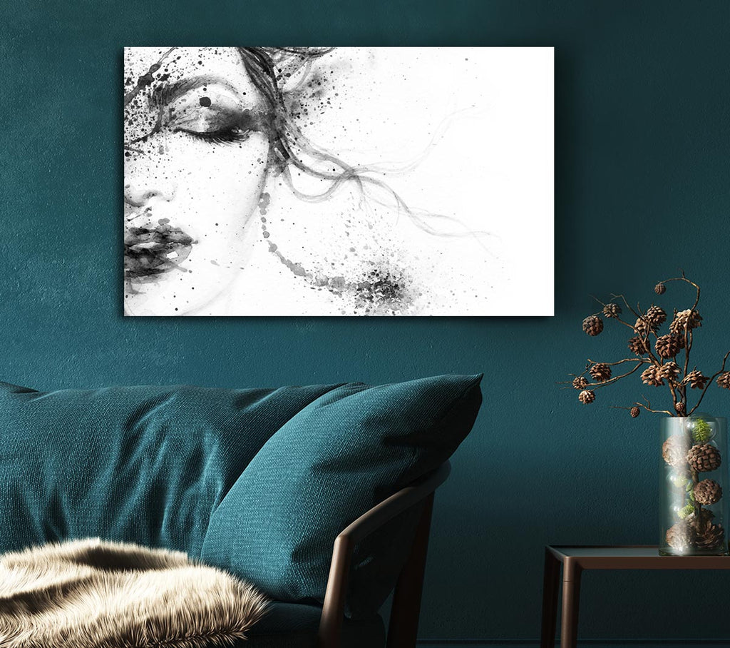 Picture of Watercolour Woman Face Canvas Print Wall Art