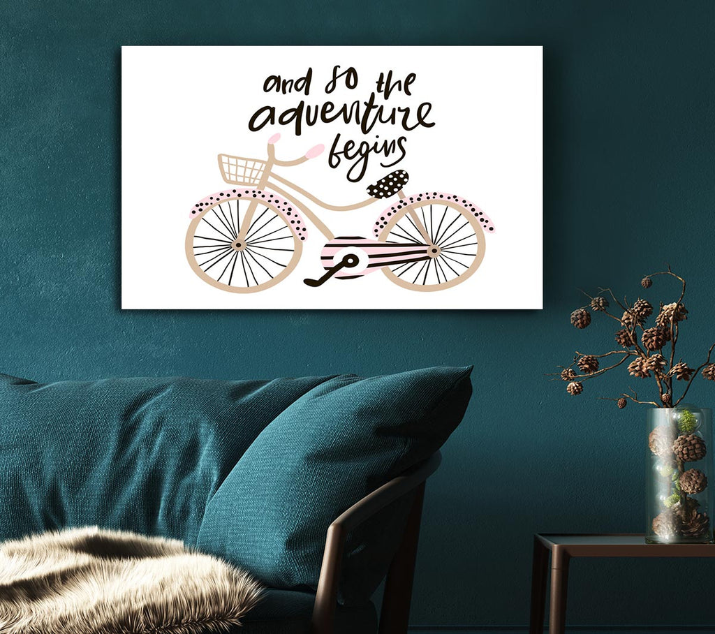 Picture of The Adventure Begins Bike Canvas Print Wall Art