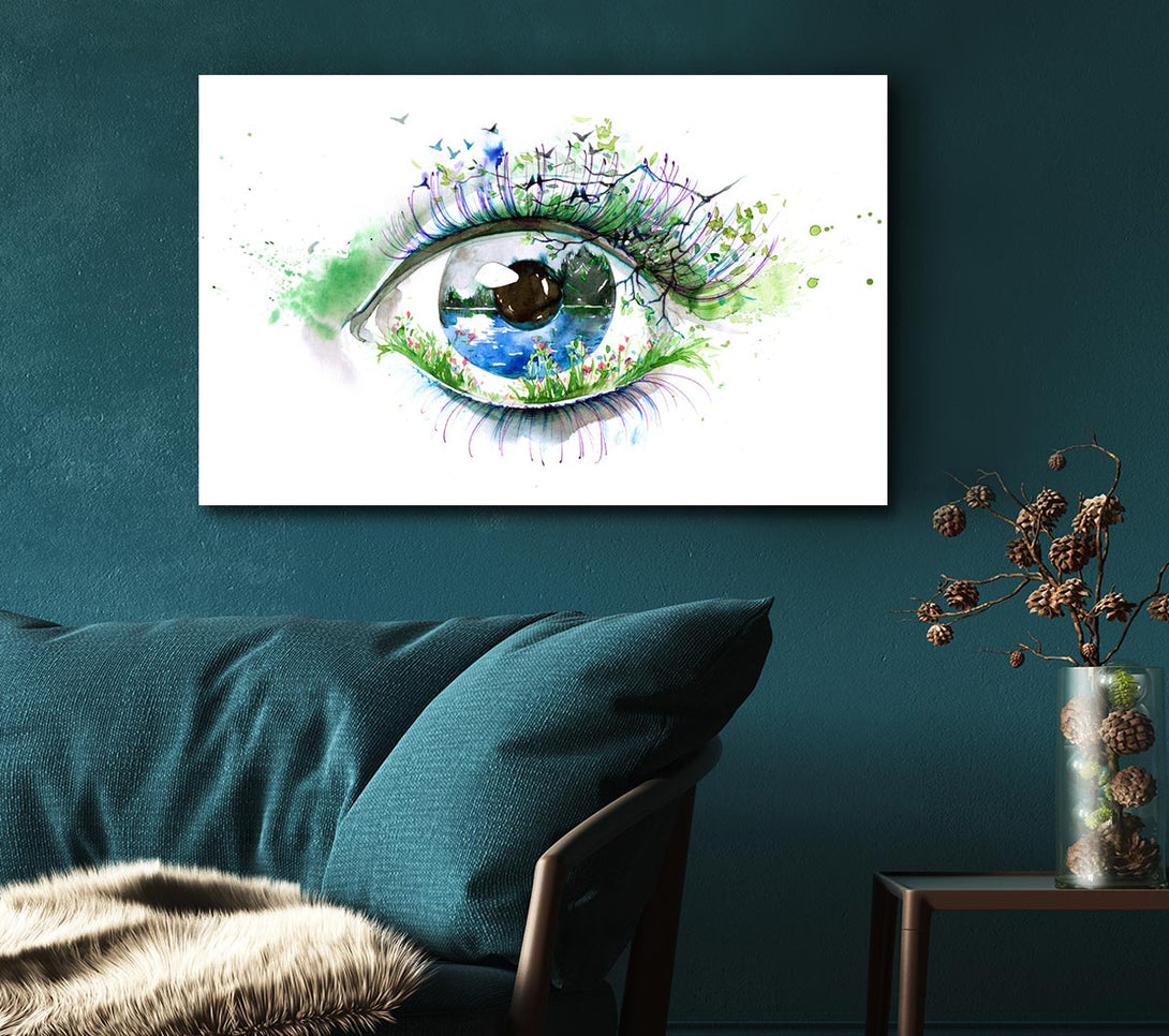 Picture of Watercolour Nature Eye Canvas Print Wall Art