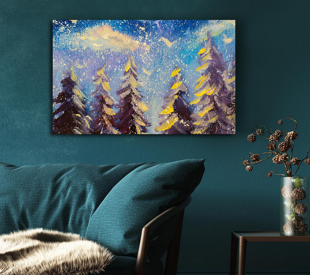 Picture of Christmas Trees Canvas Print Wall Art
