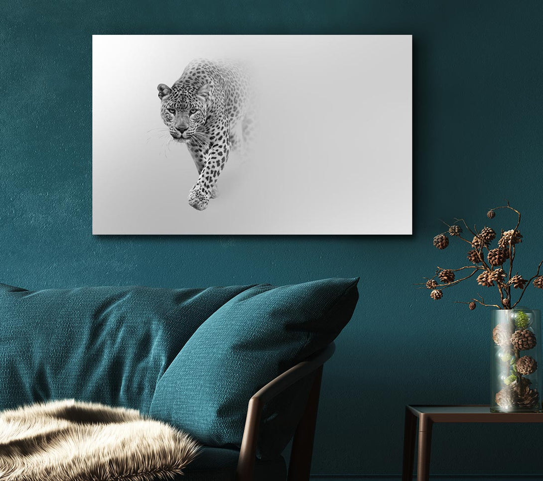  A Canvas Print of Leopard In The Mist Canvas Wall Art