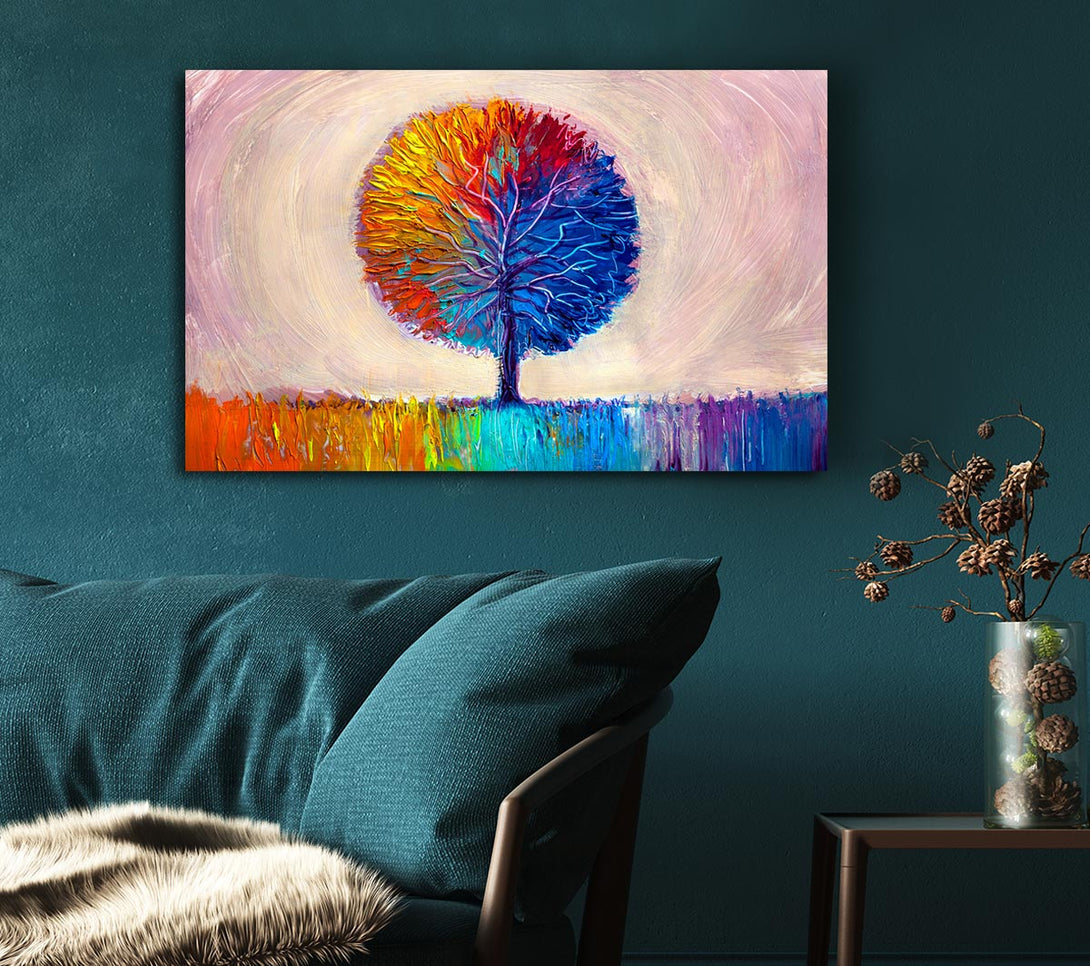 Picture of Lone Tree Rainbow Canvas Print Wall Art