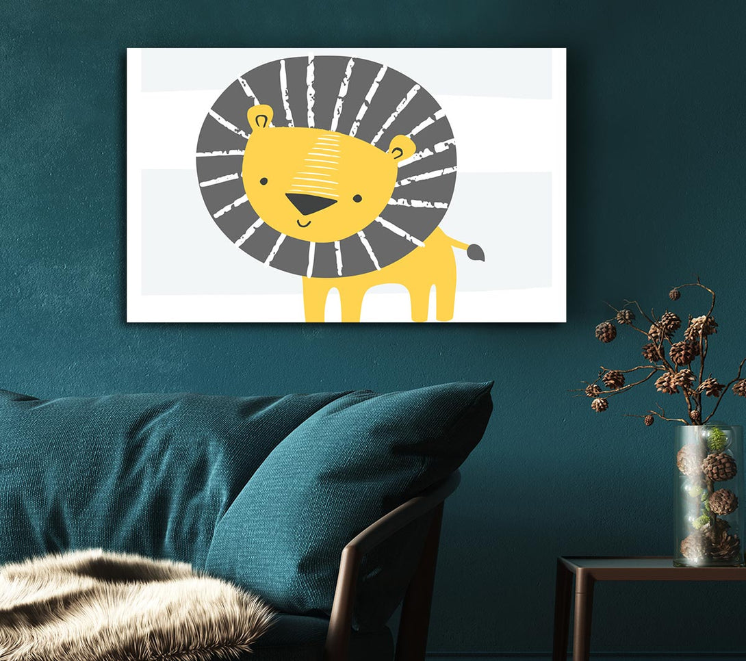 Picture of Lion In Stripes Canvas Print Wall Art