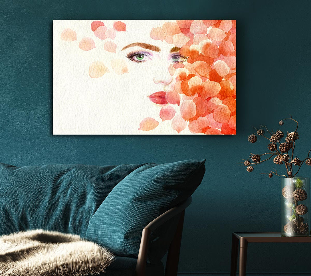 Picture of Petals On Face Canvas Print Wall Art