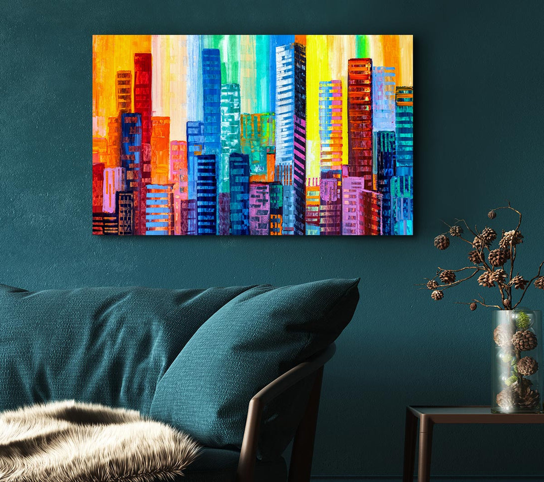 Picture of City Blocks Of Colour Canvas Print Wall Art