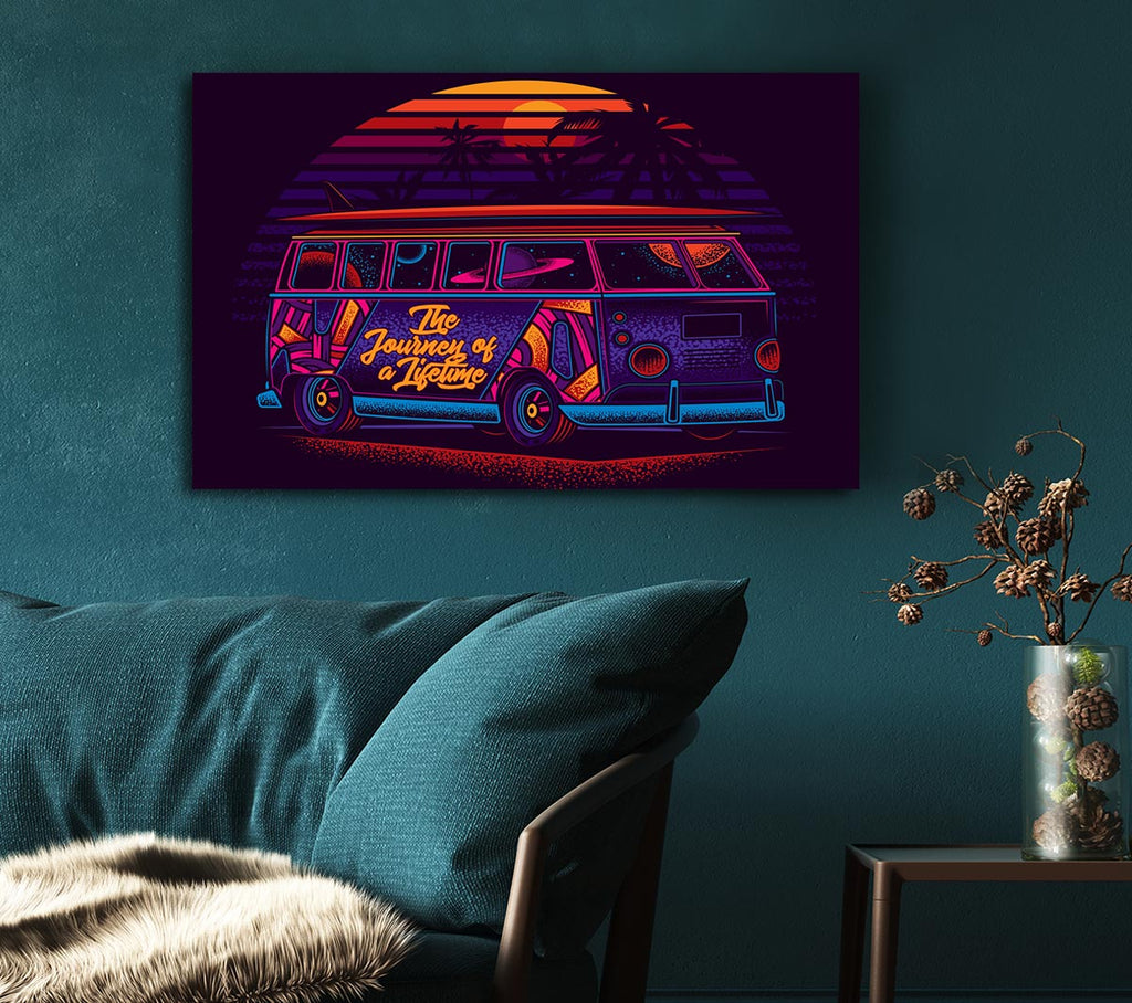 Picture of Vw Camper Surfs Up Canvas Print Wall Art