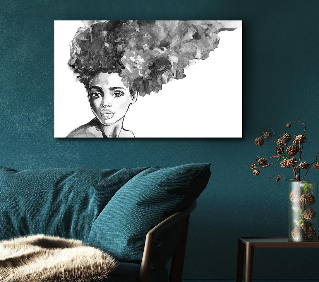 Picture of Watercolour Hairstyle Canvas Print Wall Art