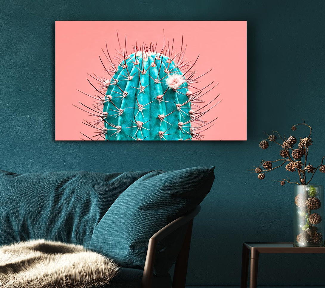 Picture of Teal Cactus Canvas Print Wall Art