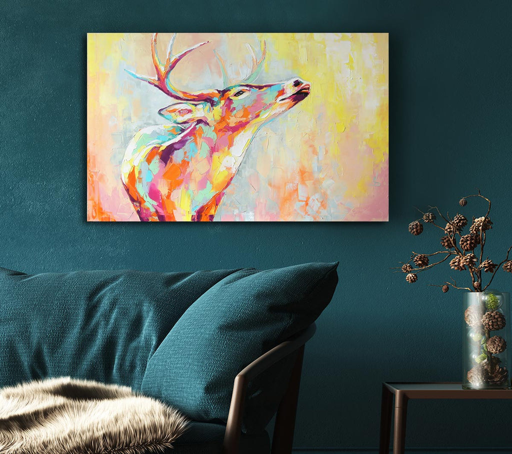 Picture of The Stag Looking Ahead Canvas Print Wall Art