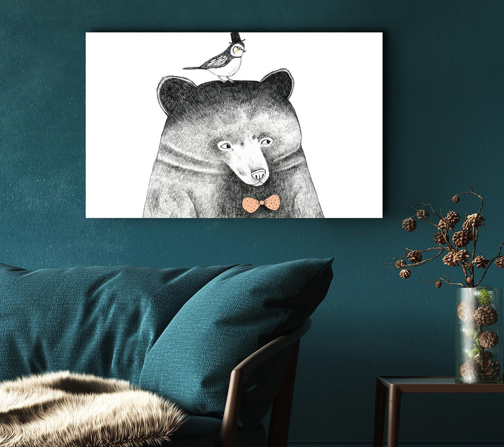 Picture of Bird And Bear Canvas Print Wall Art