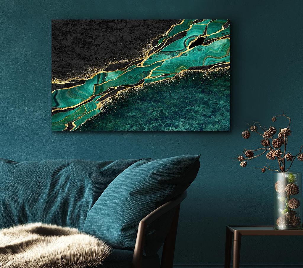 Picture of The Green And Gold Textures Canvas Print Wall Art