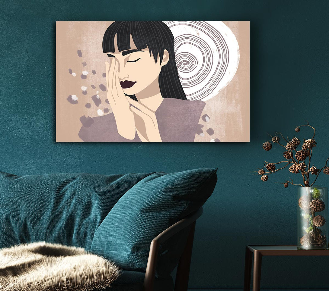  A Canvas Print of Hand To Face Canvas Print