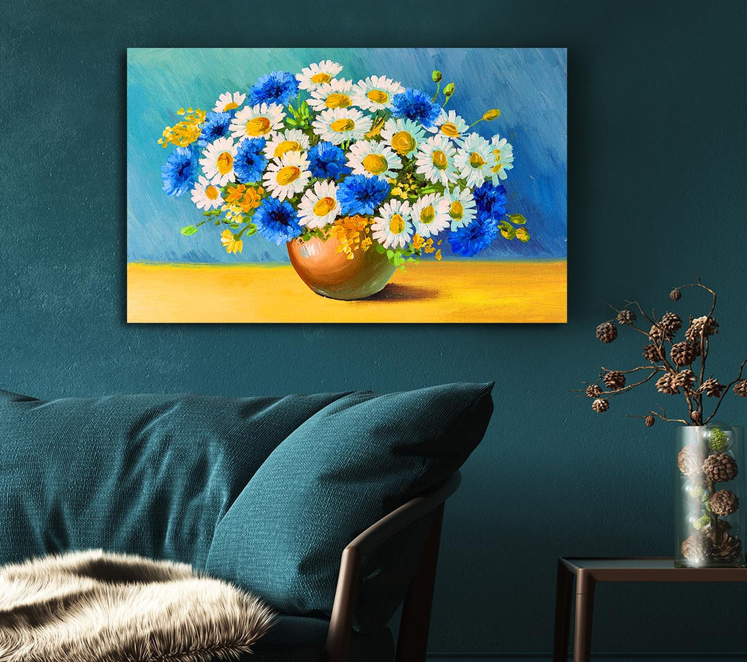 Picture of The Vase Of Daisies Canvas Print Wall Art