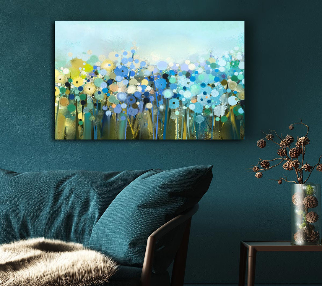 Picture of The Turquoise Wonder Flowers Canvas Print Wall Art