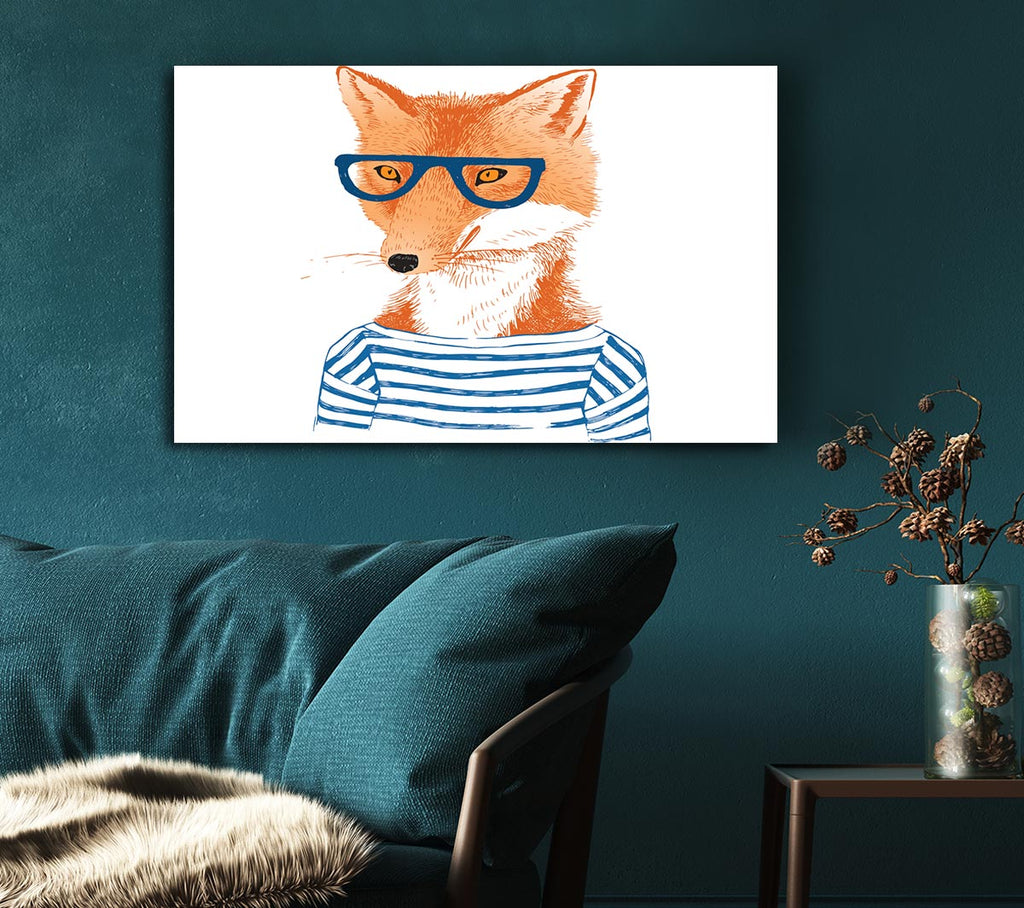 Picture of The Nerd Fox Canvas Print Wall Art