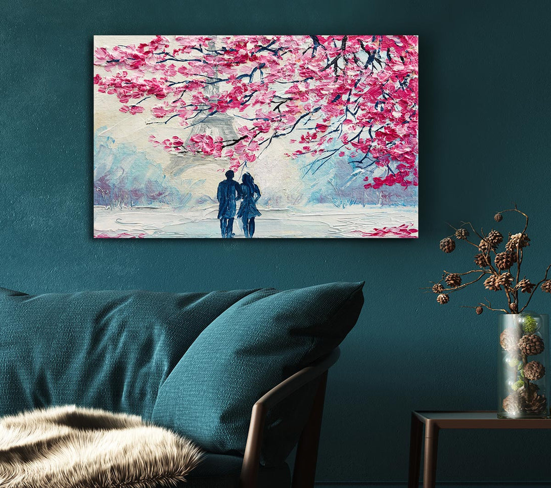  A Canvas Print of Walk Through Paris Blossom Canvas Wall Art