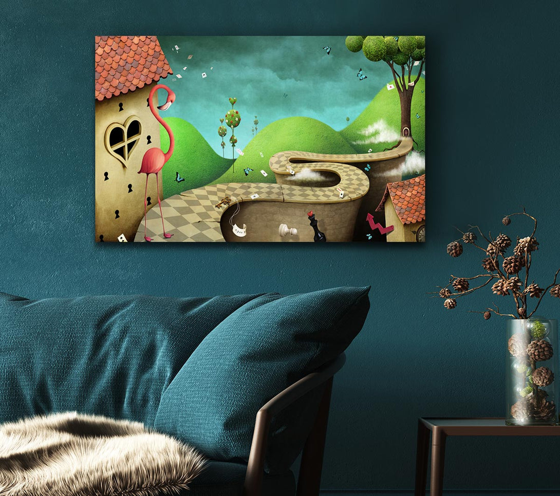 Picture of Alice In Wonderland Road Canvas Print Wall Art