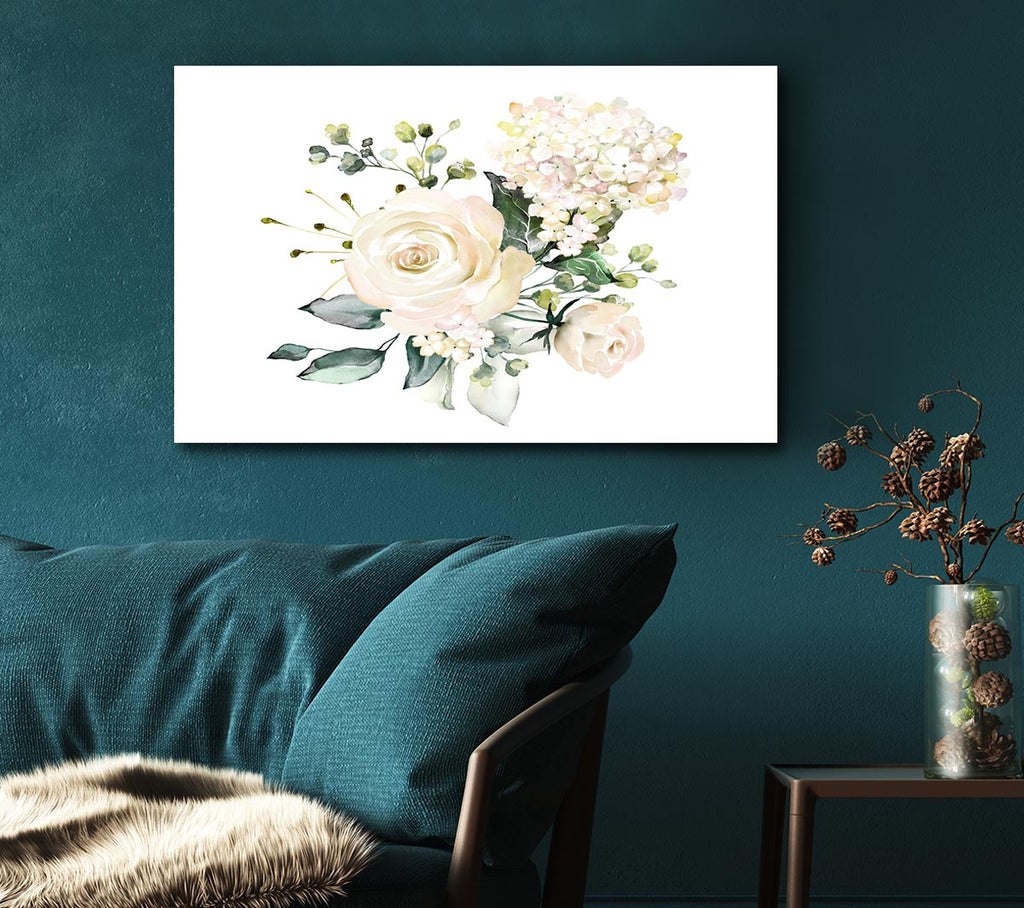 Picture of Light Pink Roses Display Canvas Print Wall Art