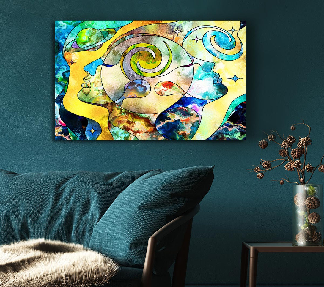 Picture of The Faces Of Time And Space Canvas Print Wall Art