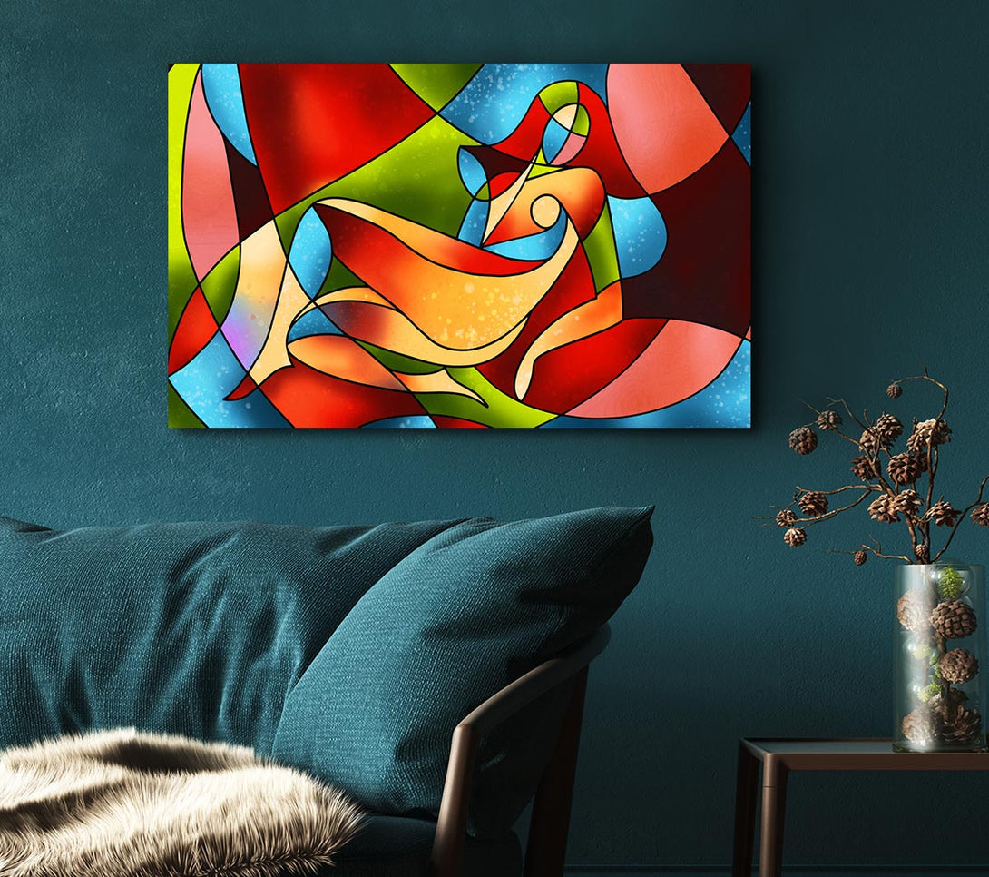 Picture of Stained Glass Abstract Canvas Print Wall Art