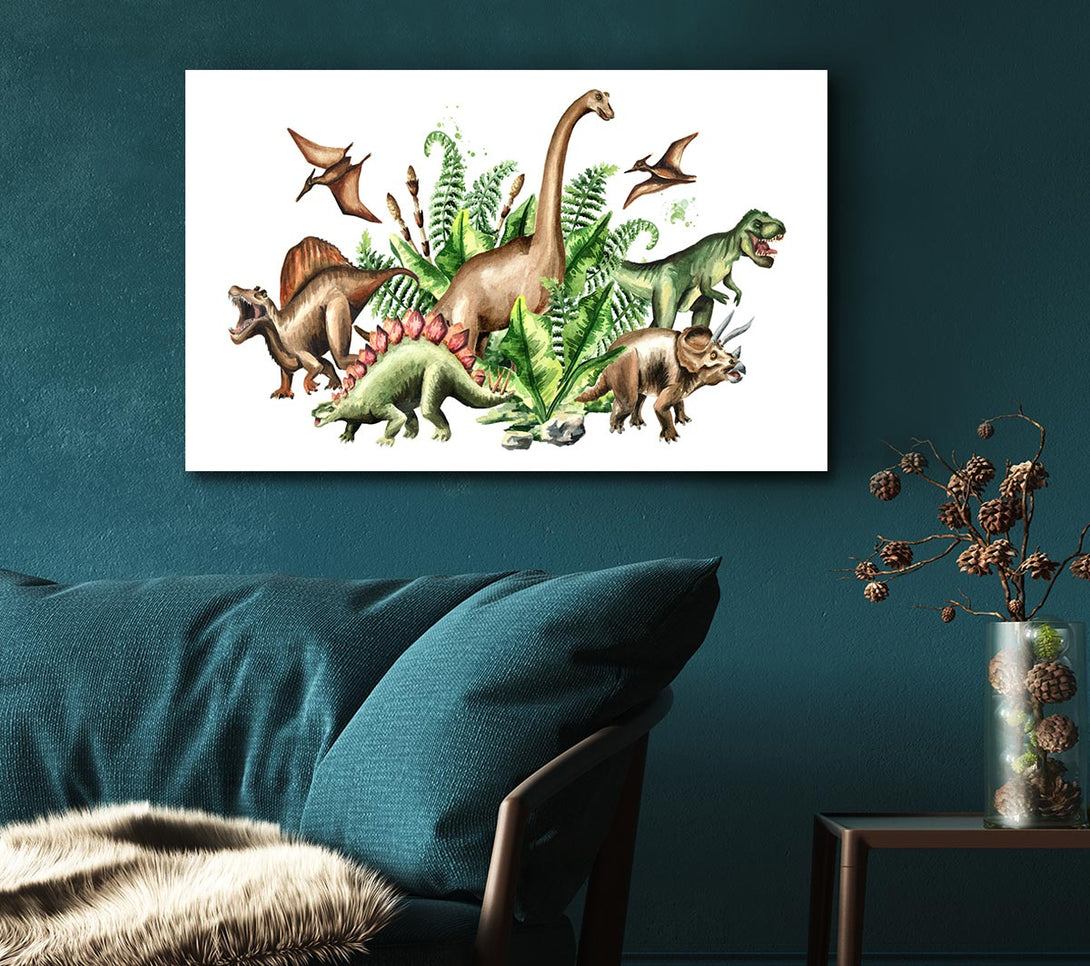 Picture of Dinosaur Crew Canvas Print Wall Art