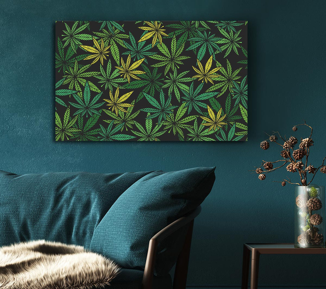 Picture of Cannabis Leaves Canvas Print Wall Art