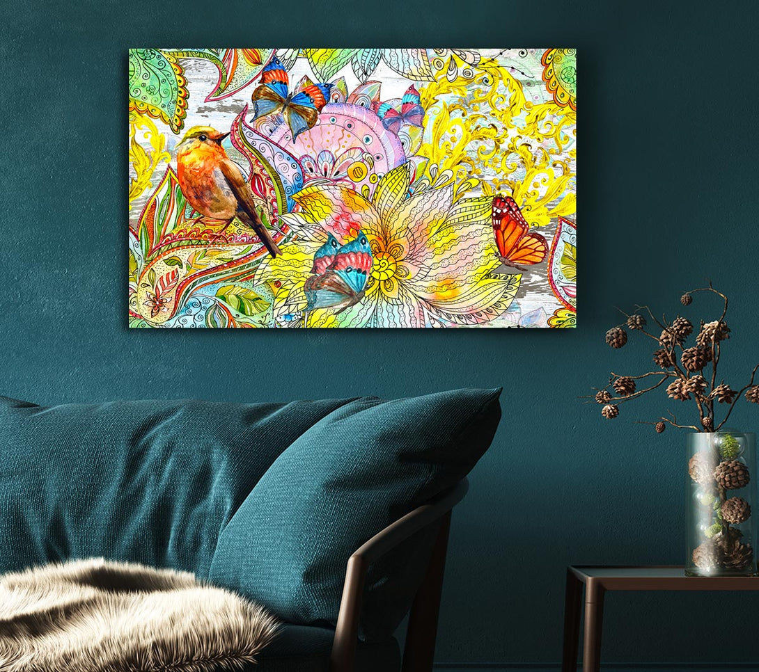 Picture of Beautiful Patterns Of India Butterflies Canvas Print Wall Art