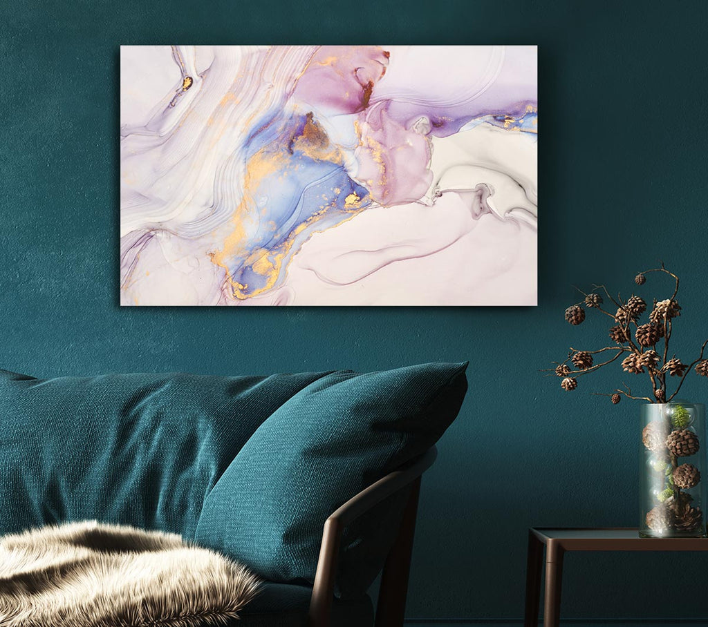 Picture of Lilac And Blue Marble Pattern Canvas Print Wall Art