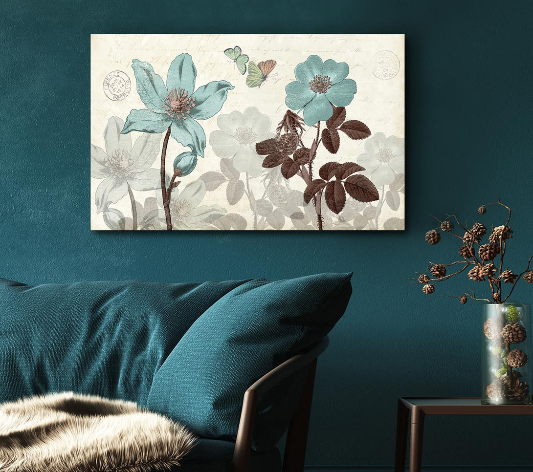 Picture of Blue Flower Stand Tall Canvas Print Wall Art