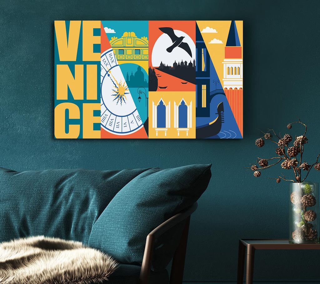 Picture of Venice Graphic Canvas Print Wall Art