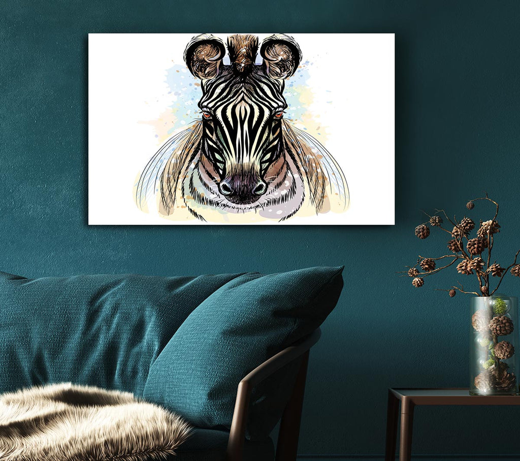 Picture of Stunning Zebra Head Canvas Print Wall Art